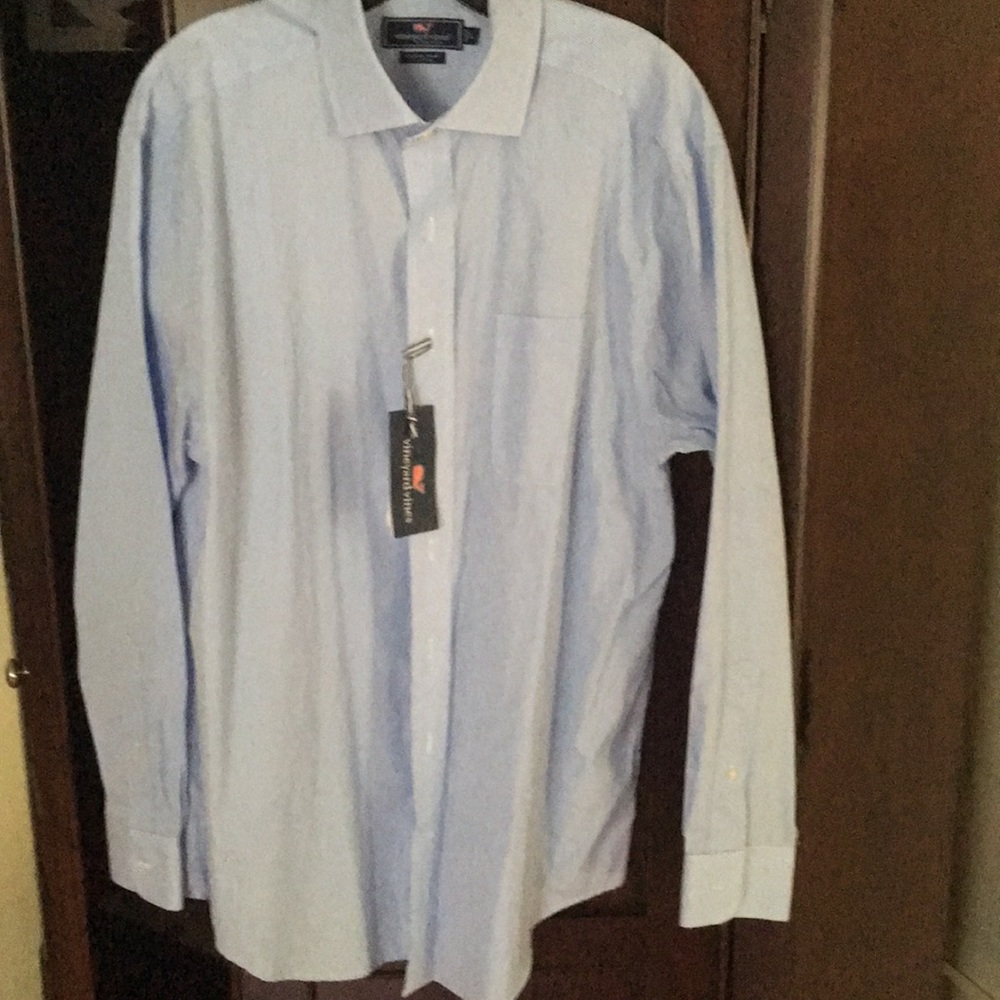 Vineyard Vines NWT sz L cooper shirt blue striped